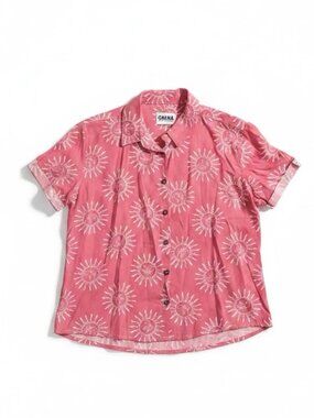 ☀️ Guana Handmade Costa Rica Celestial Sun Short-Sleeve Button-Up ☀️